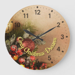Cozy Christmas Dreams Wall Clock | Holiday Wall  Große Wanduhr