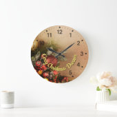 Cozy Christmas Dreams Wall Clock | Holiday Wall  Große Wanduhr (Zuhause)
