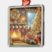 Cozy Christmas Eve Ornament Aus Metall (Links)