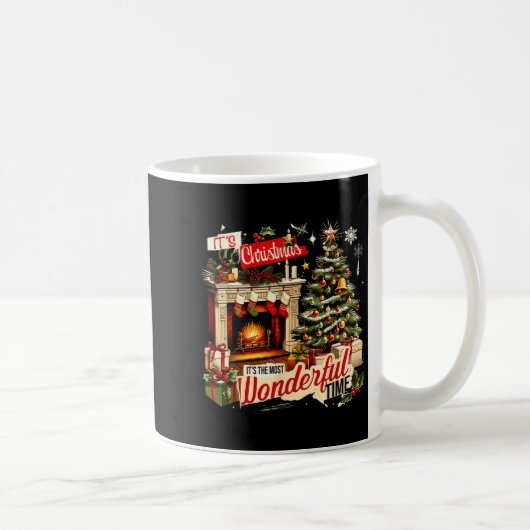 Cozy Christmas Fireplace Tree Holiday Winter Decor Kaffeetasse (Rechts)
