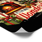 Cozy Christmas Fireplace Tree Holiday Winter Decor Poster (Ecke)