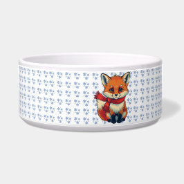 Cozy Christmas Fox Ceramic Pet Bowl Napf