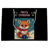 Cozy Christmas Fox Gift Bag Große Geschenktüte (Vorderseite)