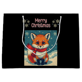 Cozy Christmas Fox Gift Bag Große Geschenktüte