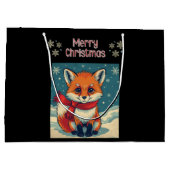 Cozy Christmas Fox Gift Bag Große Geschenktüte (Rückseite)