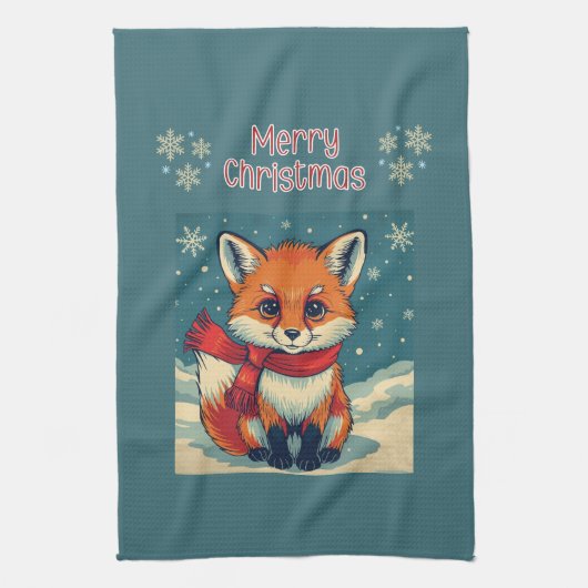 Cozy Christmas Fox Kitchen Towels Geschirrtuch (Vertikal)