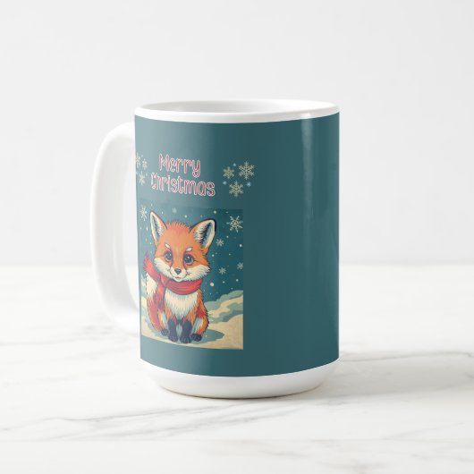 Cozy Christmas Fox Mug Kaffeetasse (Vorderseite Links)