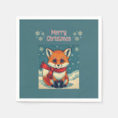 Cozy Christmas Fox Paper Napkin Serviette (Vorderseite)