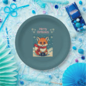 Cozy Christmas Fox Paper Plate Pappteller (Party)