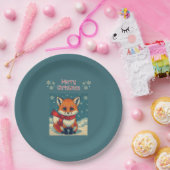Cozy Christmas Fox Paper Plate Pappteller (Party)