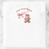 Cozy Christmas Gingerbread Coquette – Swee Ovaler Aufkleber (Tasche)