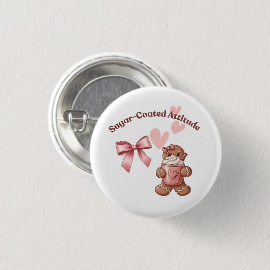 Cozy Christmas Gingerbread Coquette Sweet Button (Vorne & Hinten)