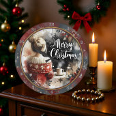 Cozy Christmas Girl Sweater Große Wanduhr