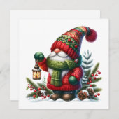 Cozy Christmas Gnome Art – Festive Holiday Einladung (Vorne/Hinten)