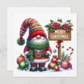Cozy Christmas Gnome Art – Festive Holiday Einladung (Vorne/Hinten)