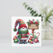 Cozy Christmas Gnome Art – Festive Holiday Einladung (Stehend Vorderseite)