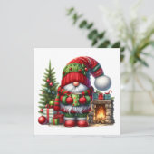 Cozy Christmas Gnome Art – Festive Holiday Einladung (Stehend Vorderseite)