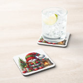 Cozy Christmas Gnome Art – Festive Holiday Getränkeuntersetzer (Rechte Seite)