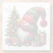 Cozy Christmas Gnome Art – Festive Holiday Glasuntersetzer (Rückseite)