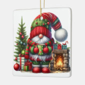 Cozy Christmas Gnome Art – Festive Holiday Keramikornament (Links)