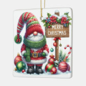 Cozy Christmas Gnome Art – Festive Holiday Keramikornament (Links)