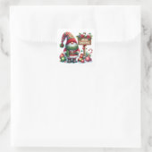 Cozy Christmas Gnome Art – Festive Holiday Quadratischer Aufkleber (Tasche)