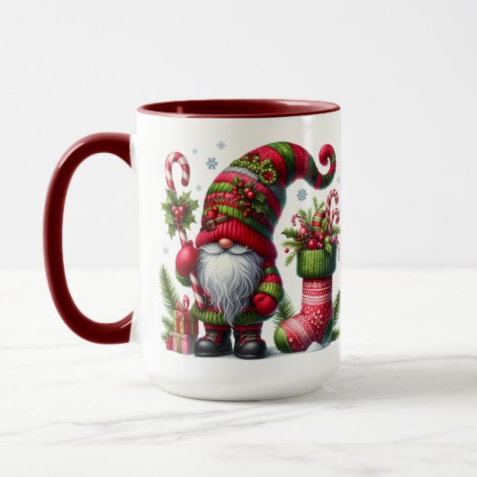 Cozy Christmas Gnome Art – Festive Holiday Tasse (Links)