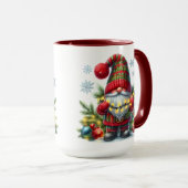 Cozy Christmas Gnome Art – Festive Holiday Tasse (VorderseiteRechts)