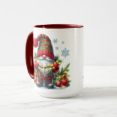 Cozy Christmas Gnome Art – Festive Holiday Tasse (Vorderseite Links)