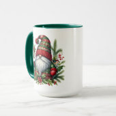 Cozy Christmas Gnome Art – Festive Holiday Tasse (Vorderseite Links)
