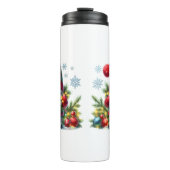 Cozy Christmas Gnome Art – Festive Holiday Thermosbecher (Vorderseite)