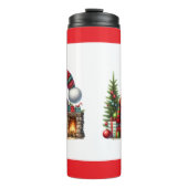 Cozy Christmas Gnome Art – Festive Holiday Thermosbecher (Vorderseite)