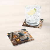 Cozy Christmas Gnome with Gingerbread House Rechteckiger Pappuntersetzer (Vor Ort)