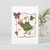 Cozy Christmas Goose Holiday Design Einladung (Stehend Vorderseite)