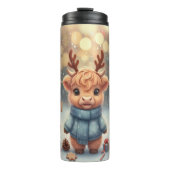 Cozy Christmas Highland Cows Tumbler Thermosbecher (Vorderseite)