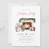 Cozy Christmas Holiday Party Einladung (Vorderseite)