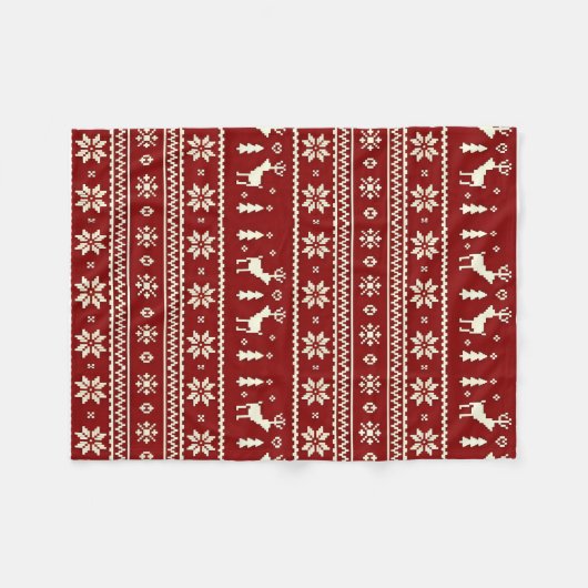 Cozy Christmas Knit Pattern Blanket Fleecedecke (Vorderseite (Horizontal))