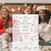 Cozy Christmas Ladies Night Party Festive Pajamas Einladung