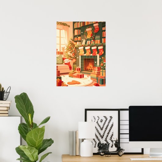 Cozy Christmas Living Room Poster (Heimbüro)