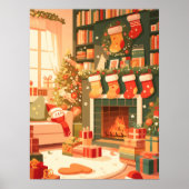 Cozy Christmas Living Room Poster (Vorne)