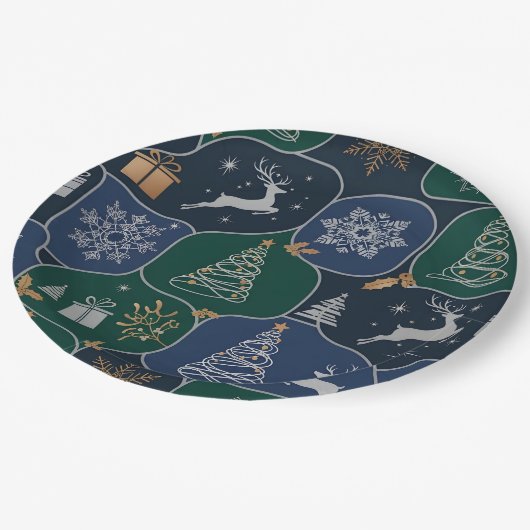 Cozy Christmas Magic Pappteller (Schrägansicht)