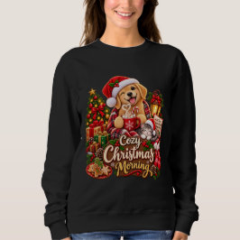 Cozy Christmas Morning Nostalgic Dog & Cat Winter Sweatshirt