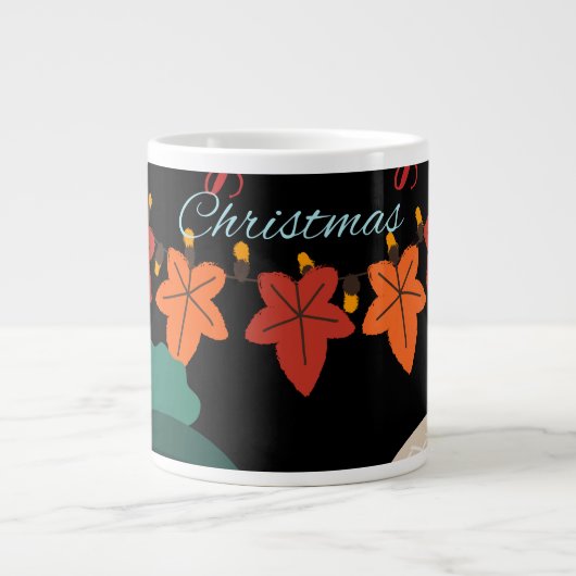Cozy Christmas Mug | Hot Cocoa & Holiday Cheer Cup Jumbo-Tasse (Vorderseite)