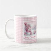 Cozy Christmas Mug Pink Snowman Winter Forest Kids Kaffeetasse (Links)