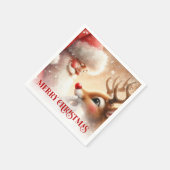 Cozy Christmas Napkins Cute Santa Claus Rudolph Serviette (Ecke)