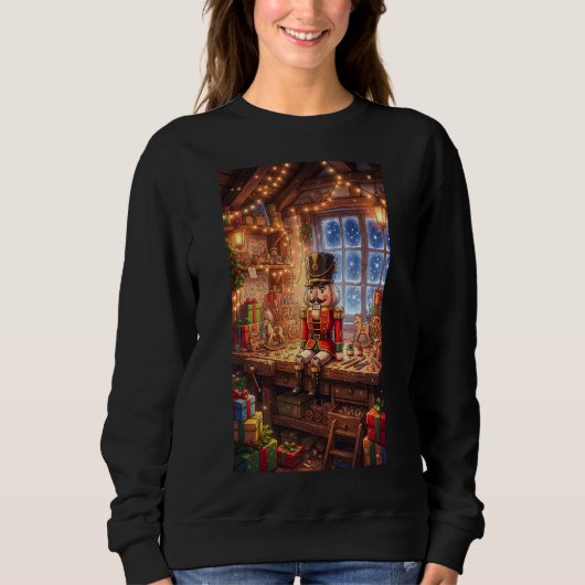 Cozy Christmas Nutcracker Toy Workshop Sweatshirt (Vorderseite)