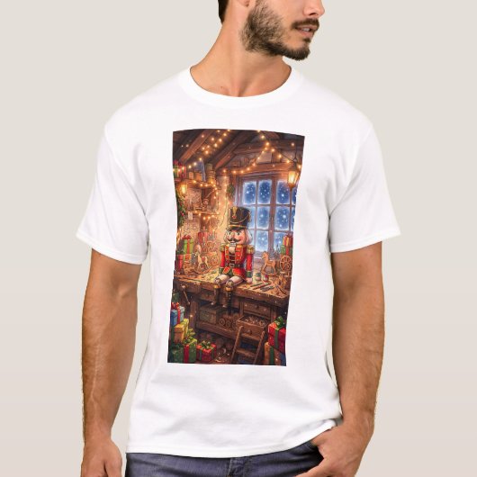 Cozy Christmas Nutcracker Toy Workshop T-Shirt (Vorderseite)