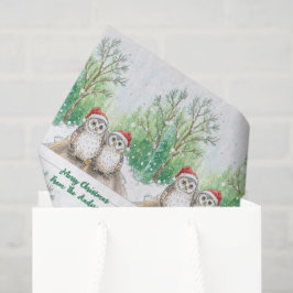 Cozy Christmas Owl Woodland Tissue Paper Seidenpapier