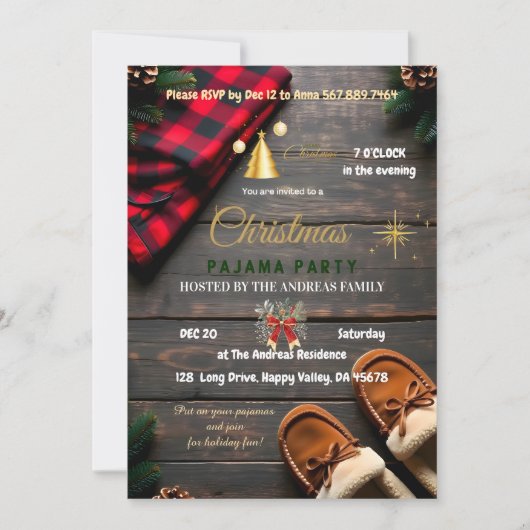 COZY CHRISTMAS PAJAMA JAM EINLADUNG (Vorderseite)