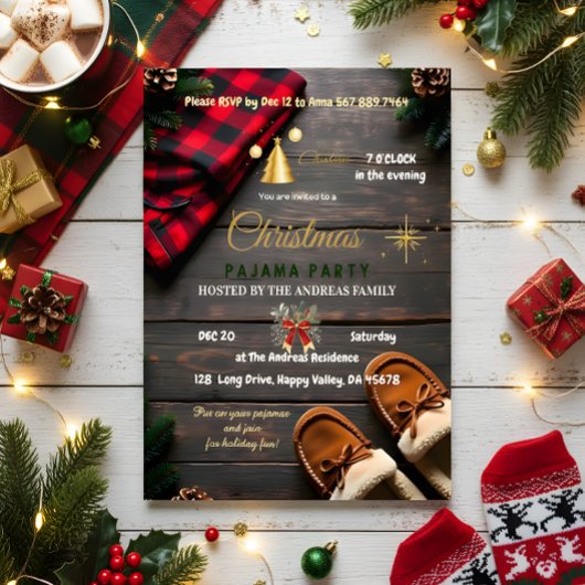 COZY CHRISTMAS PAJAMA JAM POSTKARTE